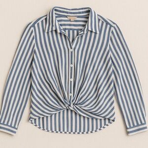Hope & Harlow Striped Twist Knot Blouse Festival Fairy Cottage Western Casual